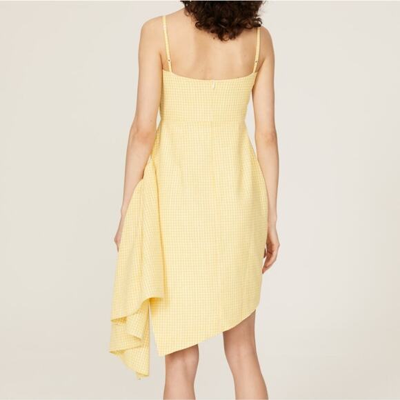 Osman Yousefzada Collective Yellow Plaid Ruffle Dress 2 - Picture 12 of 14
